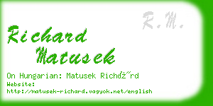 richard matusek business card